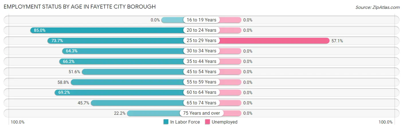 Employment Status by Age in Fayette City borough