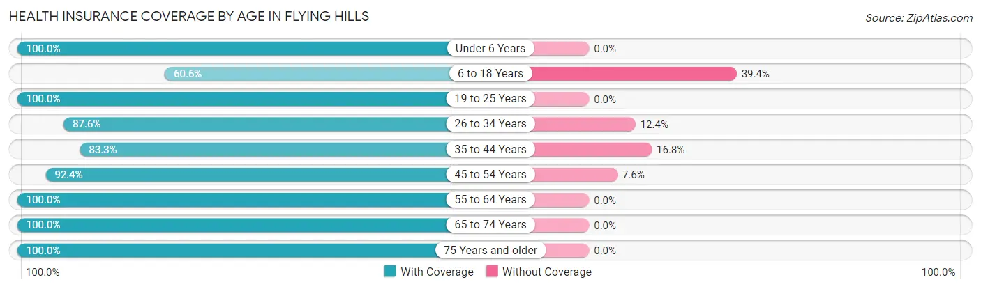 Health Insurance Coverage by Age in Flying Hills