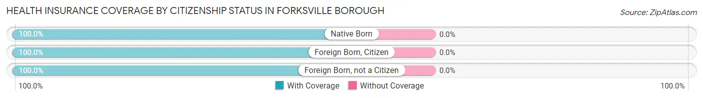 Health Insurance Coverage by Citizenship Status in Forksville borough