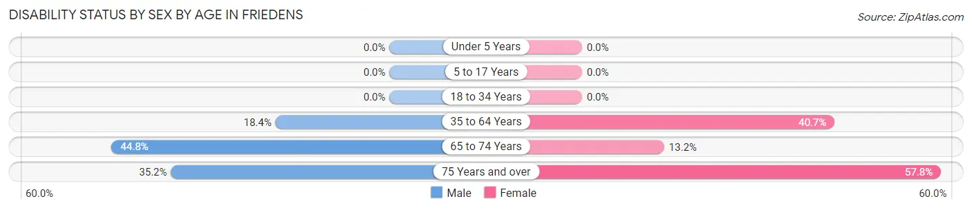 Disability Status by Sex by Age in Friedens