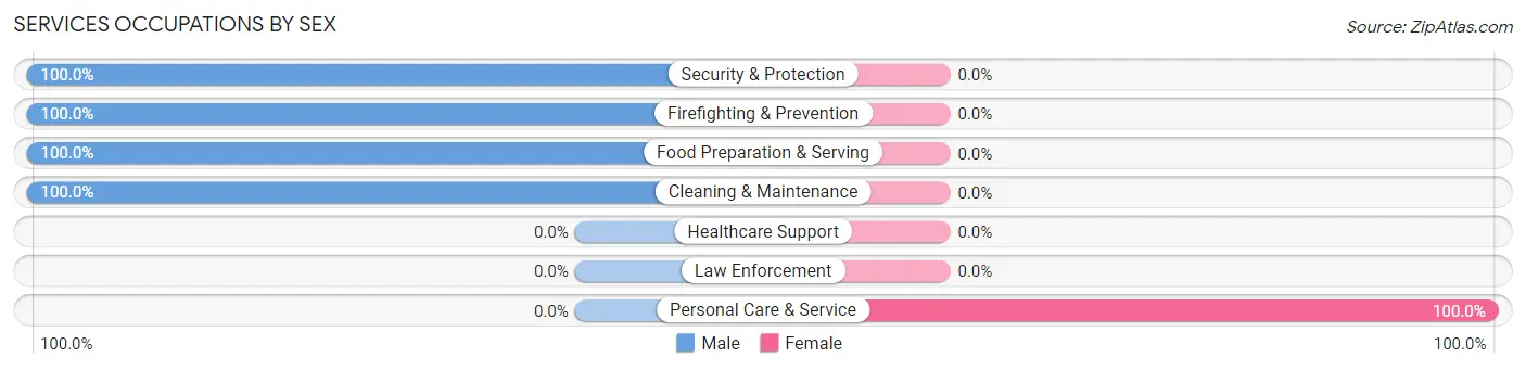 Services Occupations by Sex in Friendsville borough