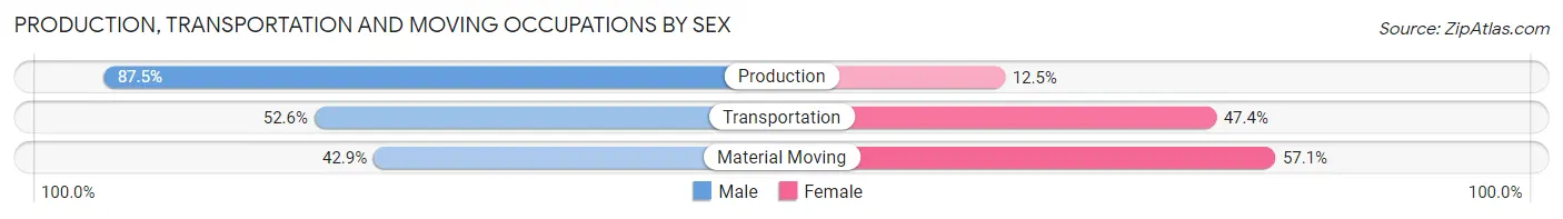 Production, Transportation and Moving Occupations by Sex in Georgetown CDP Lancaster County