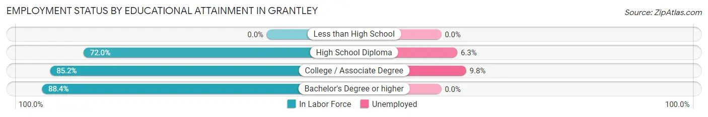 Employment Status by Educational Attainment in Grantley