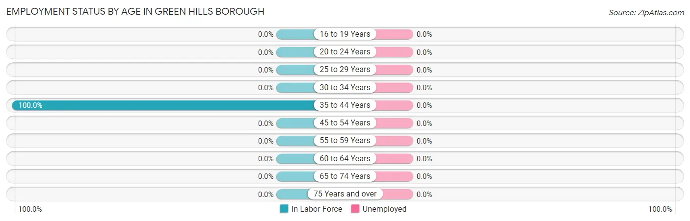 Employment Status by Age in Green Hills borough