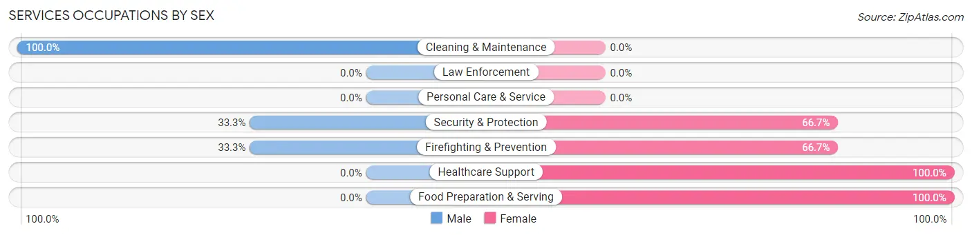Services Occupations by Sex in Greensboro borough