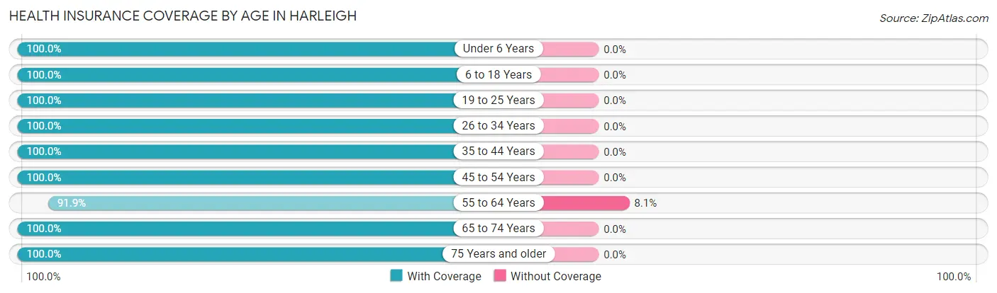 Health Insurance Coverage by Age in Harleigh