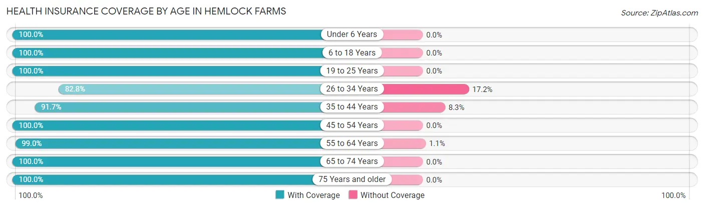 Health Insurance Coverage by Age in Hemlock Farms