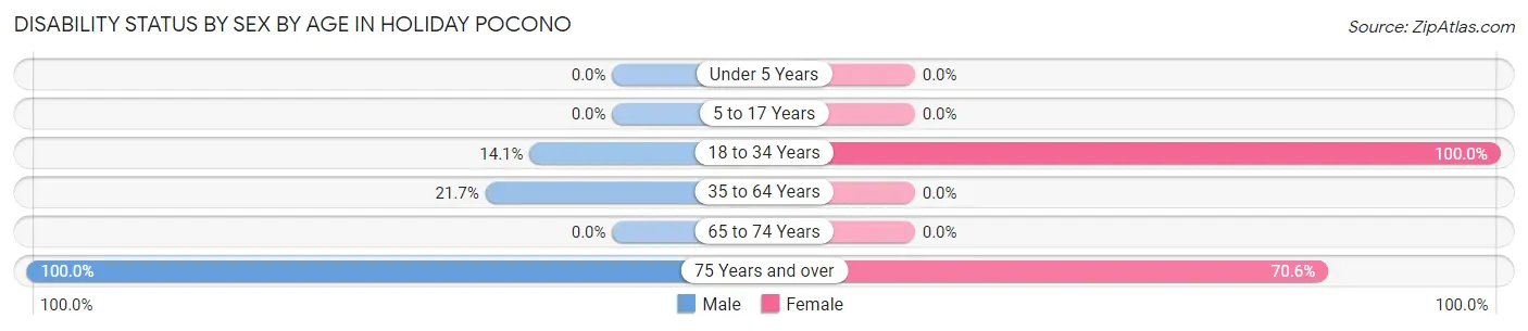Disability Status by Sex by Age in Holiday Pocono