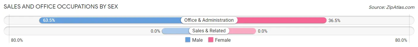 Sales and Office Occupations by Sex in Holiday Pocono