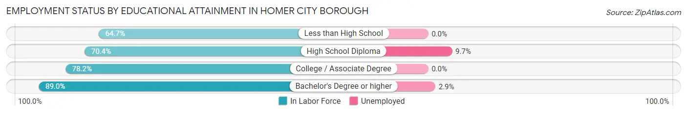 Employment Status by Educational Attainment in Homer City borough