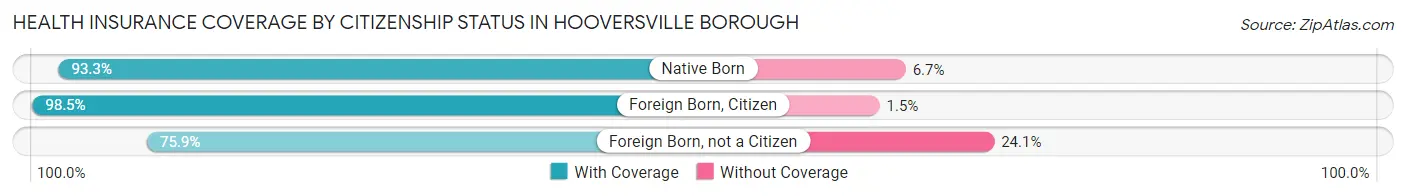 Health Insurance Coverage by Citizenship Status in Hooversville borough