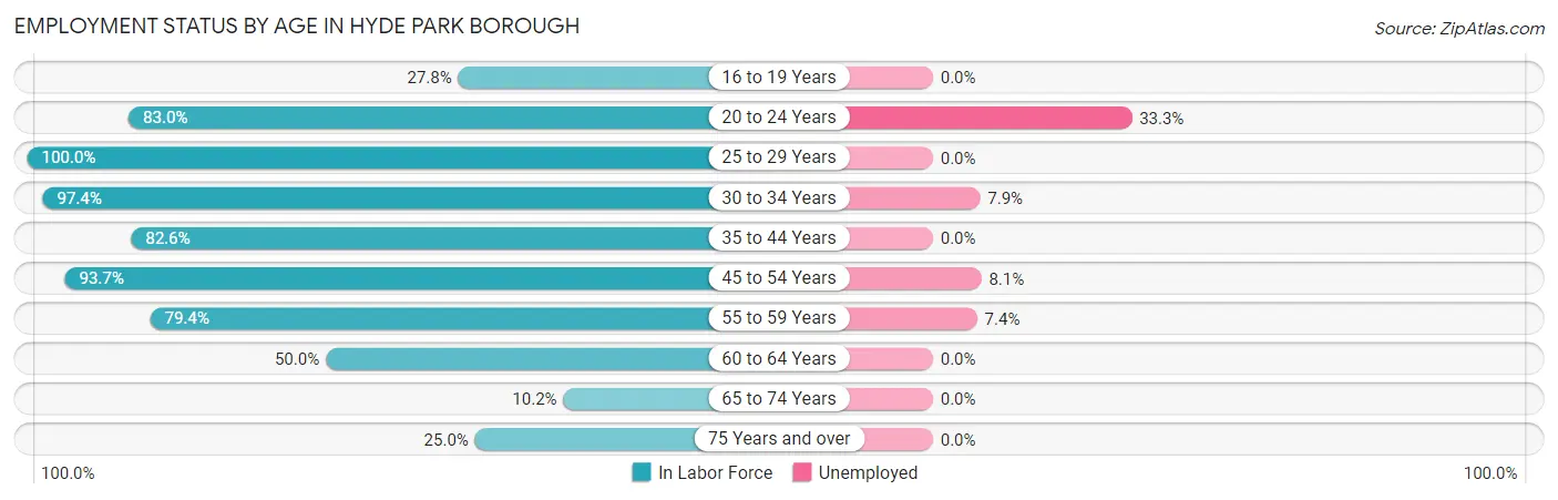Employment Status by Age in Hyde Park borough