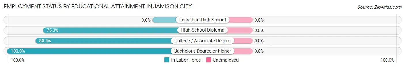 Employment Status by Educational Attainment in Jamison City
