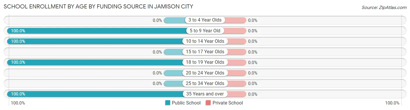 School Enrollment by Age by Funding Source in Jamison City