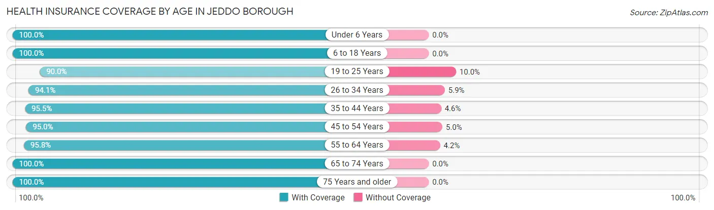 Health Insurance Coverage by Age in Jeddo borough