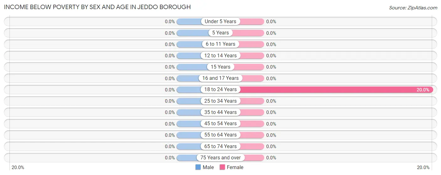 Income Below Poverty by Sex and Age in Jeddo borough