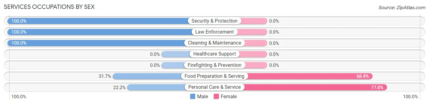 Services Occupations by Sex in Jessup borough