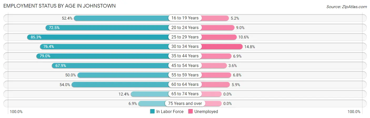 Employment Status by Age in Johnstown