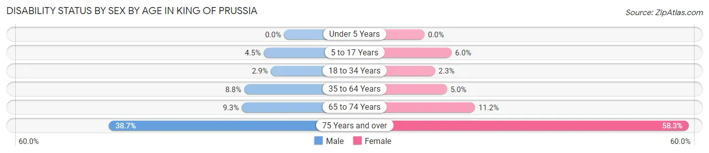 Disability Status by Sex by Age in King Of Prussia