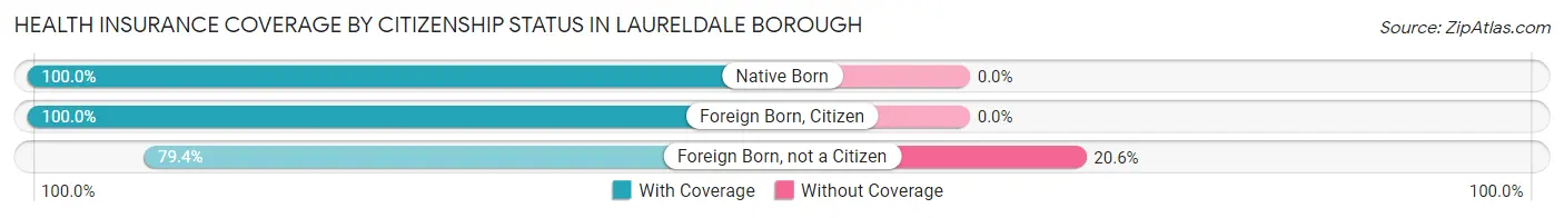 Health Insurance Coverage by Citizenship Status in Laureldale borough