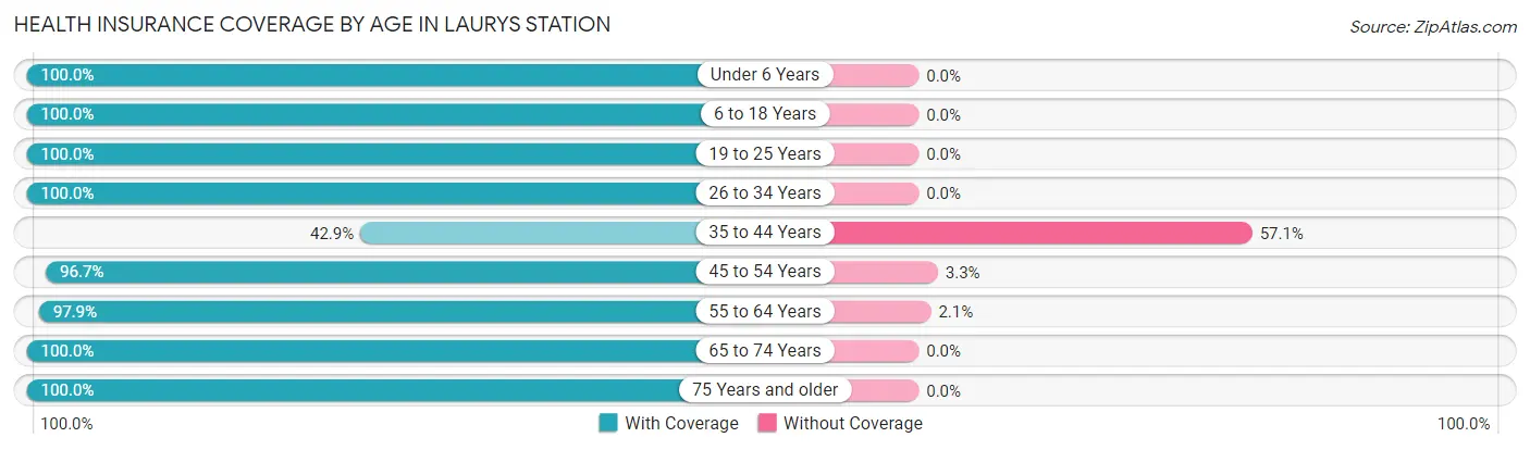 Health Insurance Coverage by Age in Laurys Station