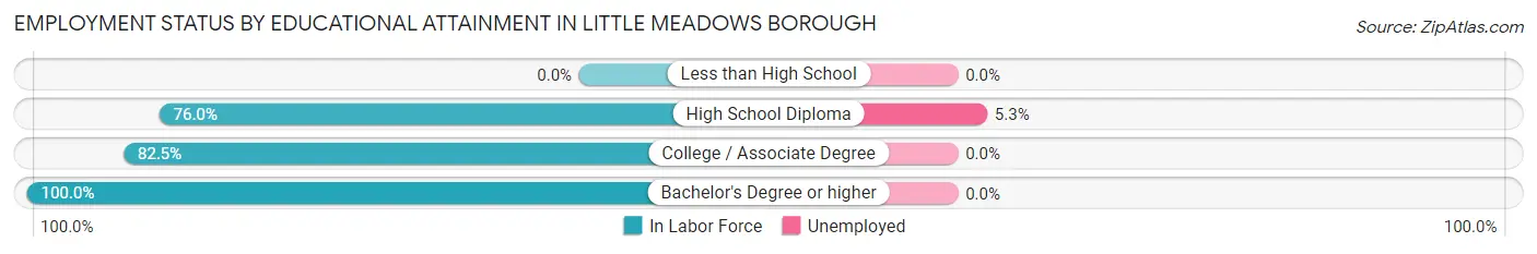Employment Status by Educational Attainment in Little Meadows borough