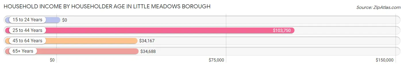 Household Income by Householder Age in Little Meadows borough