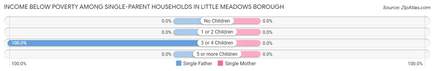 Income Below Poverty Among Single-Parent Households in Little Meadows borough
