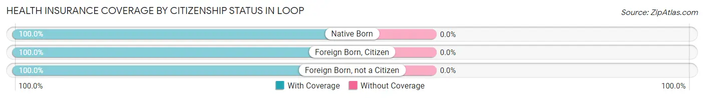 Health Insurance Coverage by Citizenship Status in Loop