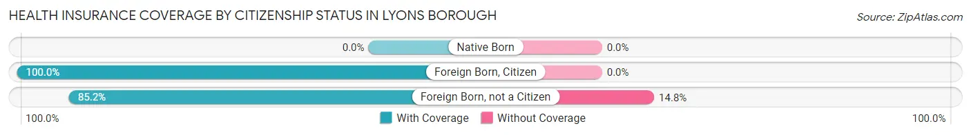 Health Insurance Coverage by Citizenship Status in Lyons borough