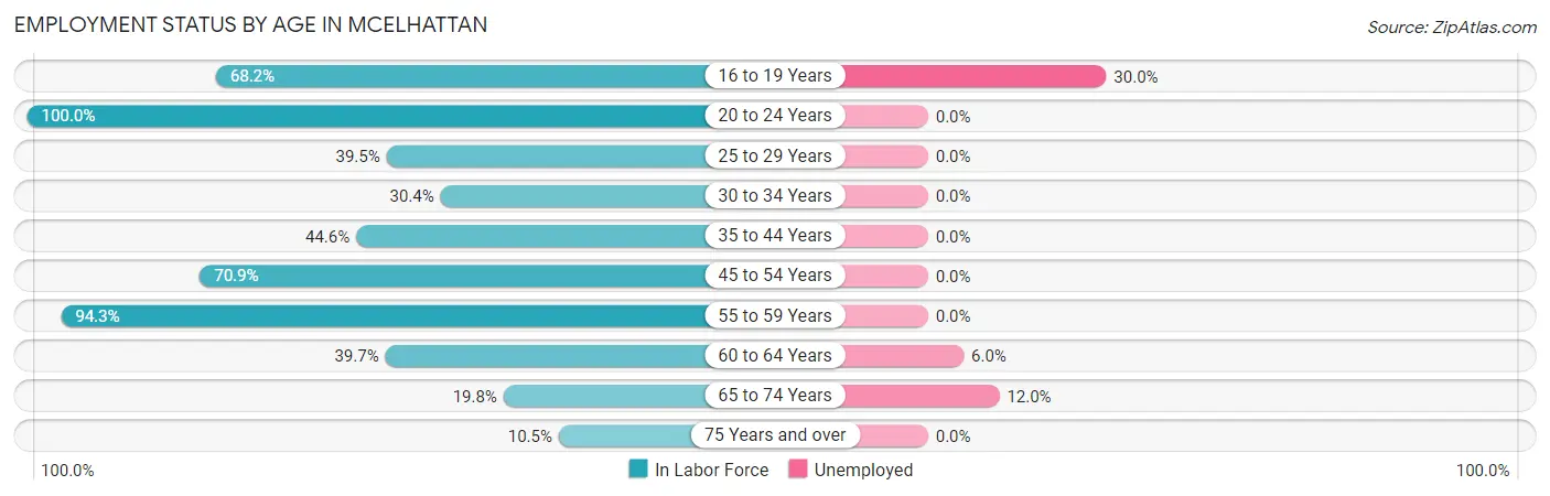 Employment Status by Age in McElhattan