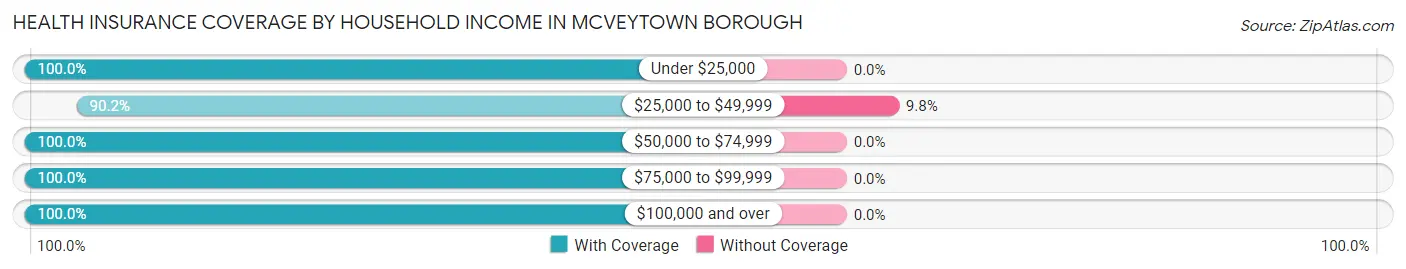 Health Insurance Coverage by Household Income in McVeytown borough