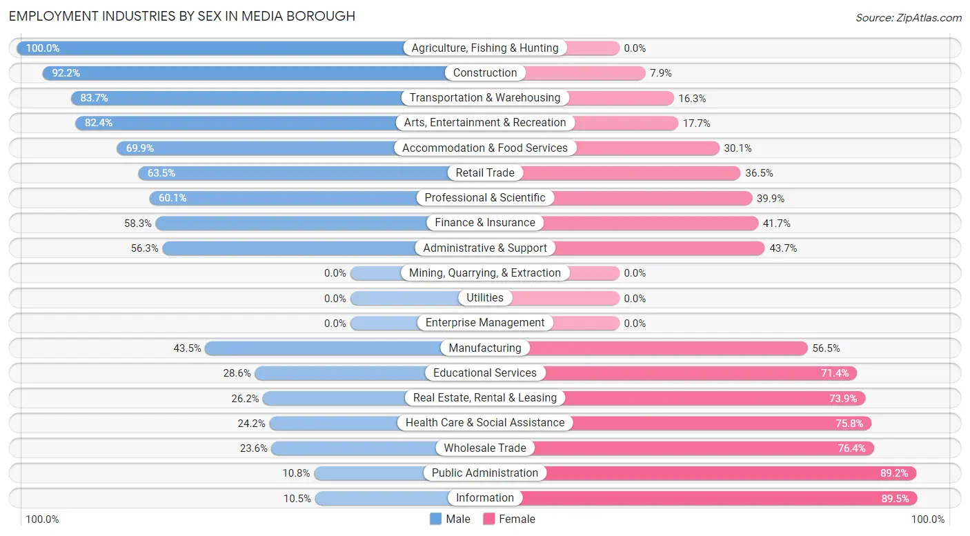 Employment Industries by Sex in Media borough