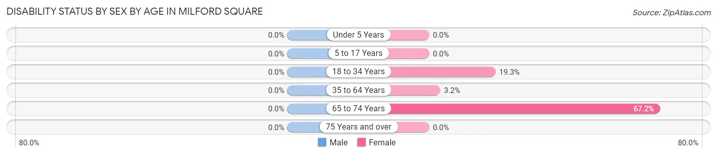 Disability Status by Sex by Age in Milford Square
