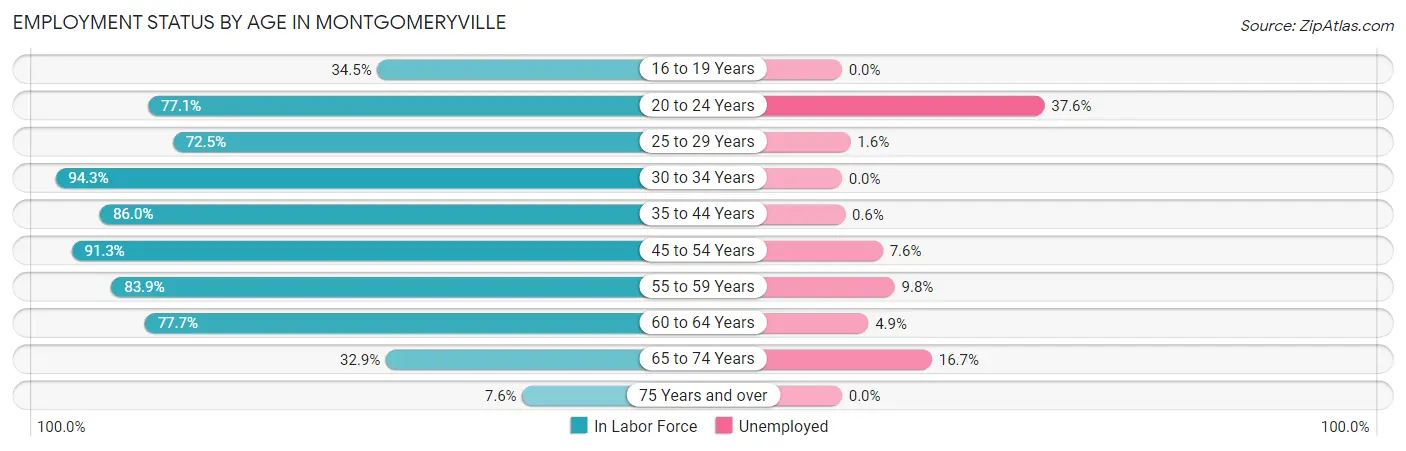 Employment Status by Age in Montgomeryville