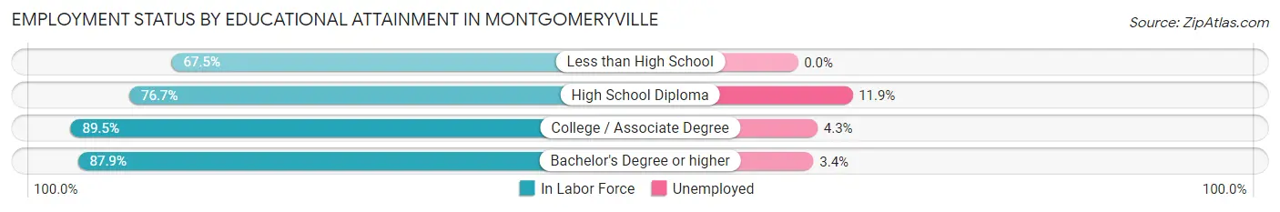 Employment Status by Educational Attainment in Montgomeryville