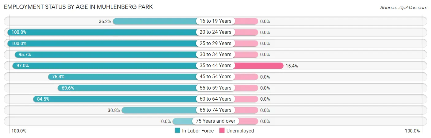 Employment Status by Age in Muhlenberg Park
