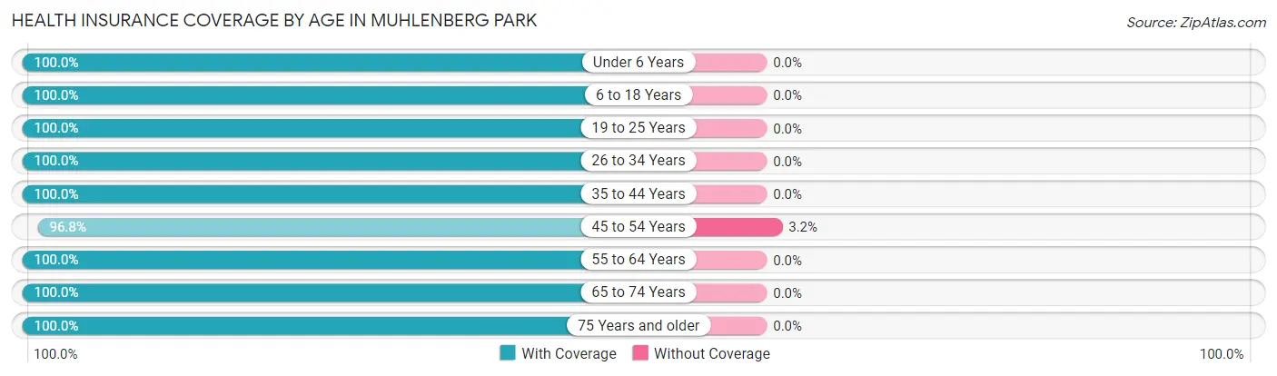 Health Insurance Coverage by Age in Muhlenberg Park