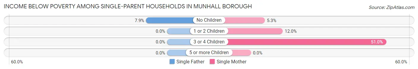 Income Below Poverty Among Single-Parent Households in Munhall borough