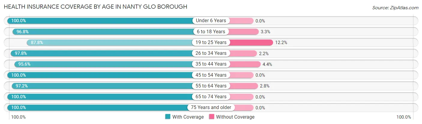 Health Insurance Coverage by Age in Nanty Glo borough