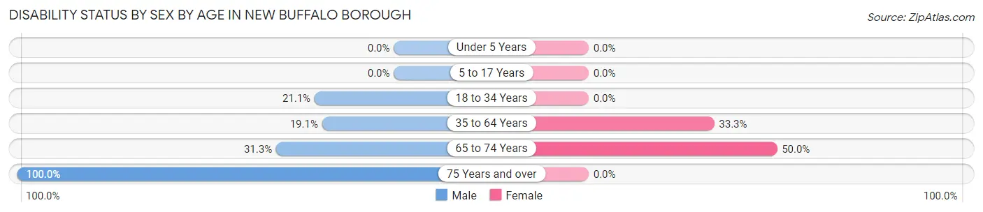 Disability Status by Sex by Age in New Buffalo borough