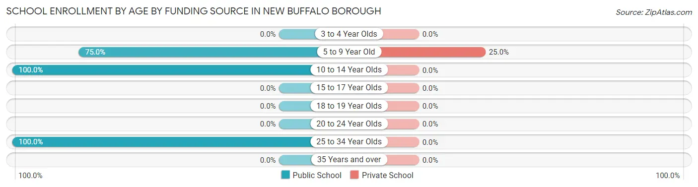 School Enrollment by Age by Funding Source in New Buffalo borough