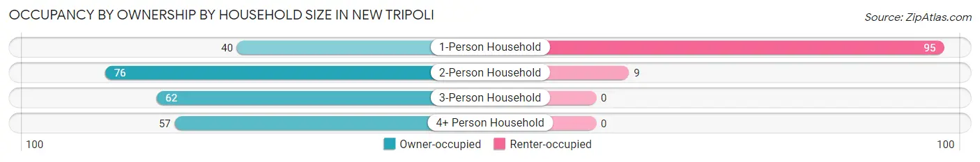 Occupancy by Ownership by Household Size in New Tripoli