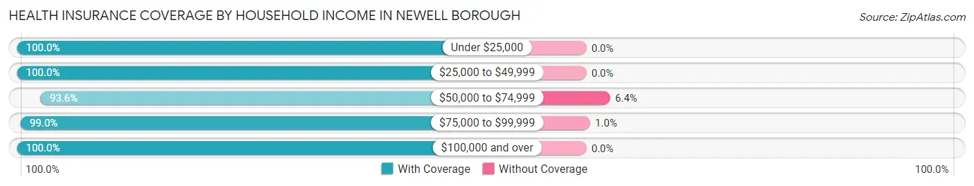 Health Insurance Coverage by Household Income in Newell borough