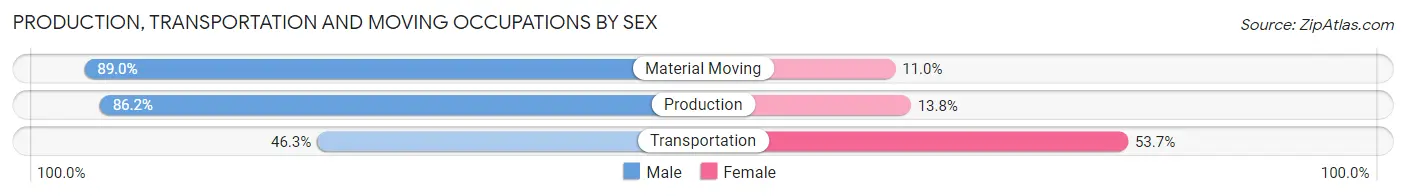 Production, Transportation and Moving Occupations by Sex in North Braddock borough