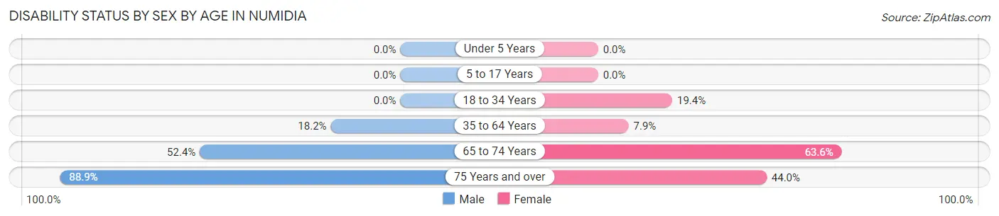 Disability Status by Sex by Age in Numidia