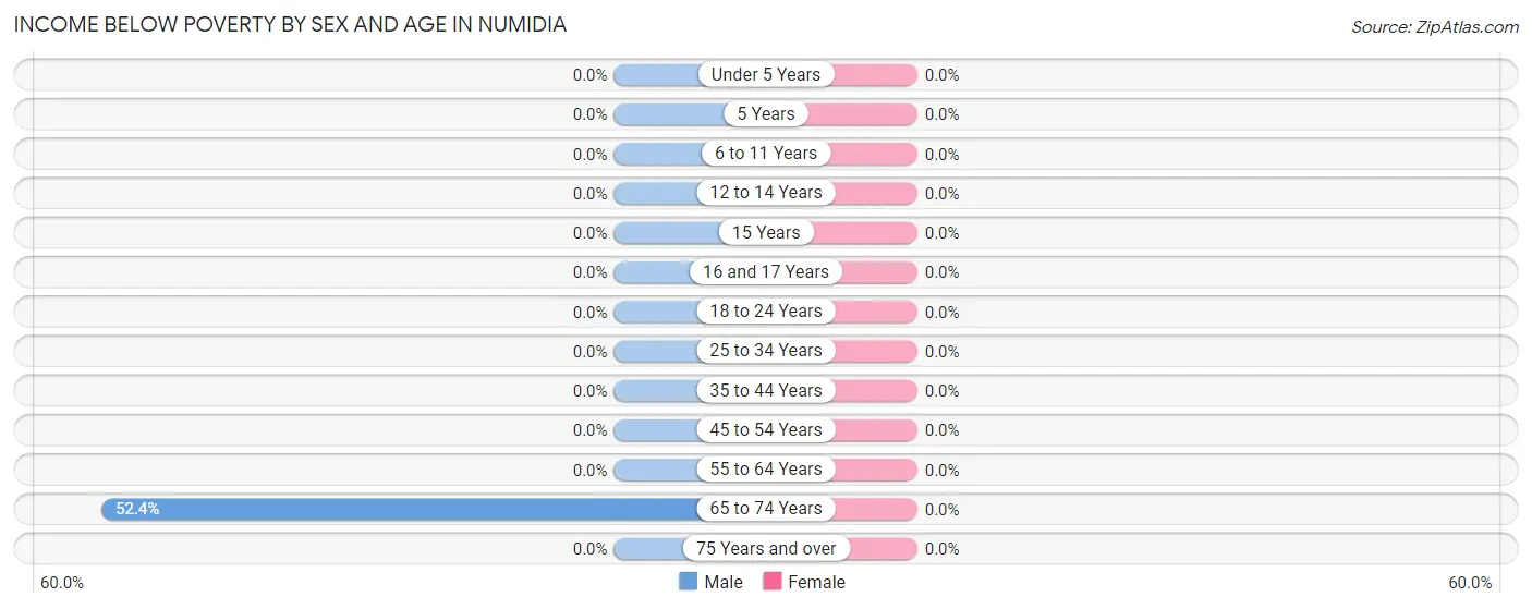 Income Below Poverty by Sex and Age in Numidia