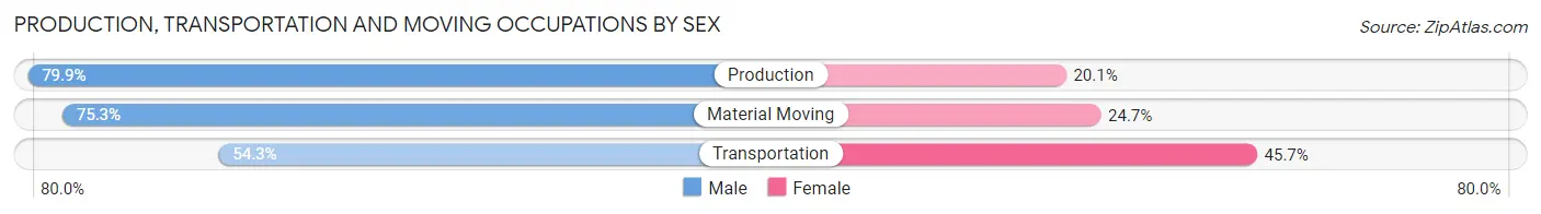 Production, Transportation and Moving Occupations by Sex in Old Forge borough