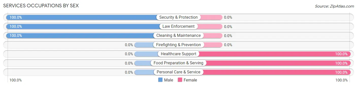 Services Occupations by Sex in Parryville borough