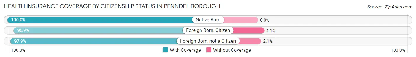 Health Insurance Coverage by Citizenship Status in Penndel borough